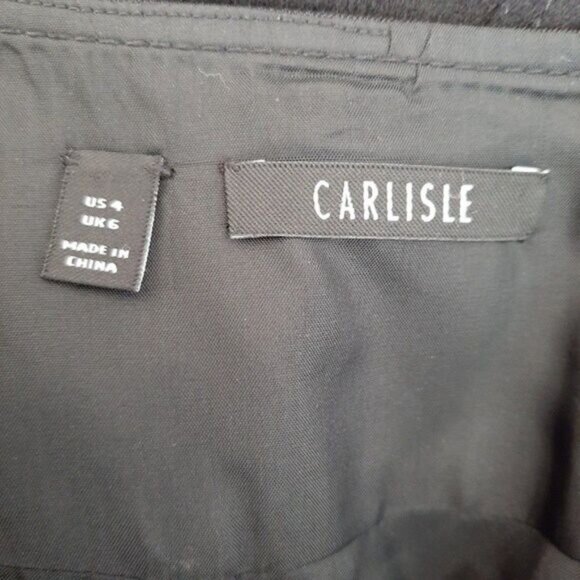 CARLISLE Wool Cashmere Blend Knee Length Pencil Skirt Black Sz 4 - Picture 7 of 8